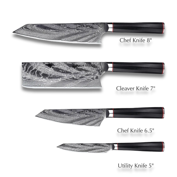 KATANA FIVE | Essential 5 pcs Knife set | 4 Knives with Magnetic Wood Block