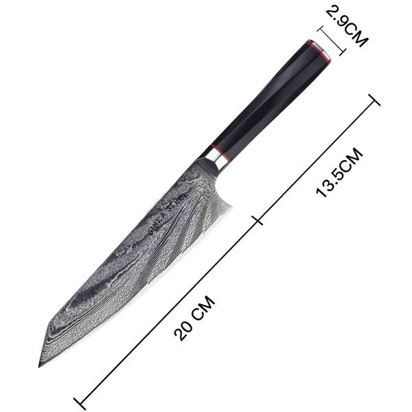 Ginza Steel KATANA 20 Chef Knife 8” – Damascus VG10 Steel, 67-Layer, G10 Handle