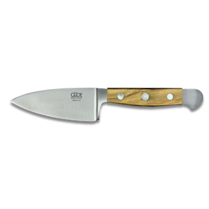 ALPHA OLIVE |  Hard Cheese Knife 4" Blade | Forged Steel / Olive wood handle
