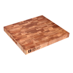 Angled view of the maple and birch end-grain butcher block, 18 × 16 in
