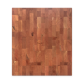 Overhead view of the cherry end-grain butcher block, 18 × 16 in