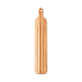 Overhead view of the wooden baguette board, 24 × 5 in