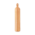 Overhead view of the wooden baguette board, 24 × 5 in
