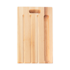 Vue de dessus de la planche à pain en bois avec rainures et rangement pour couteau, de 16 × 10 po