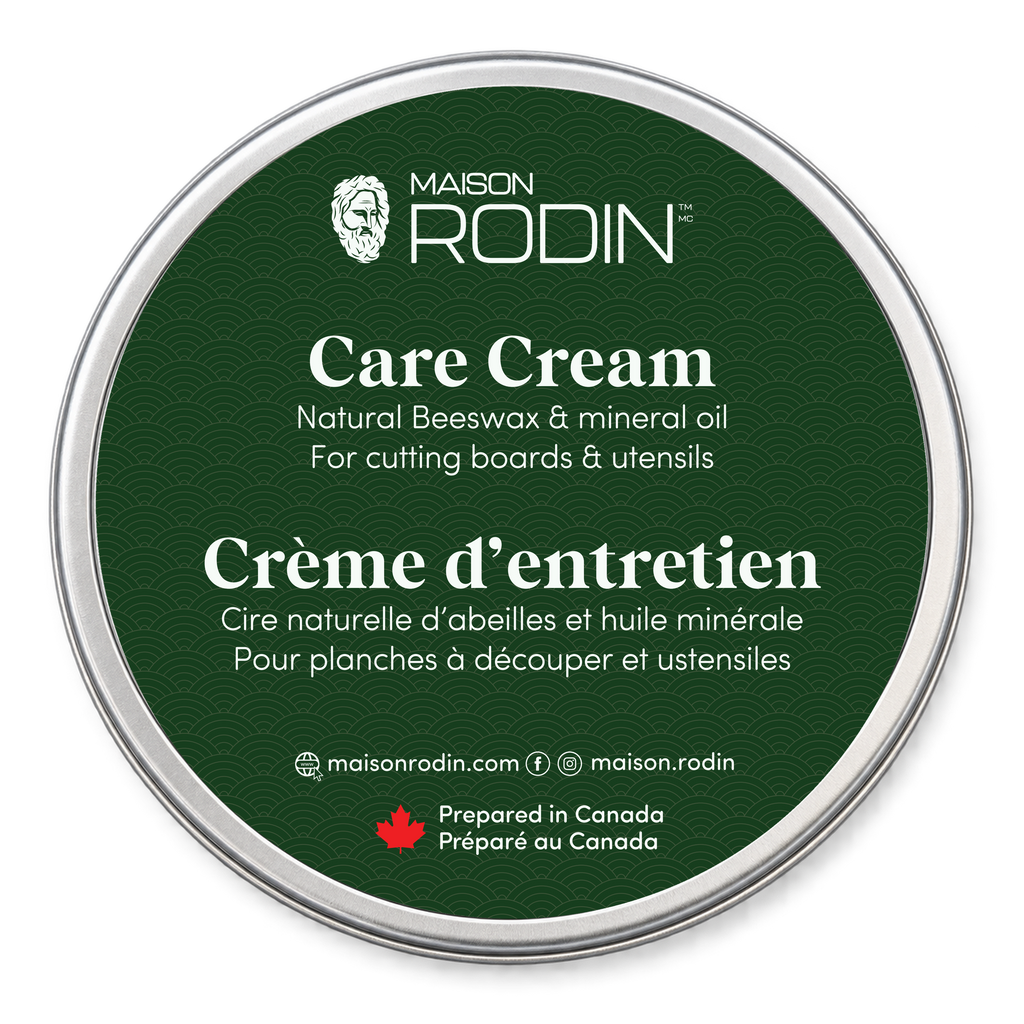 Overhead view of the MAISON RODIN Care Cream tin