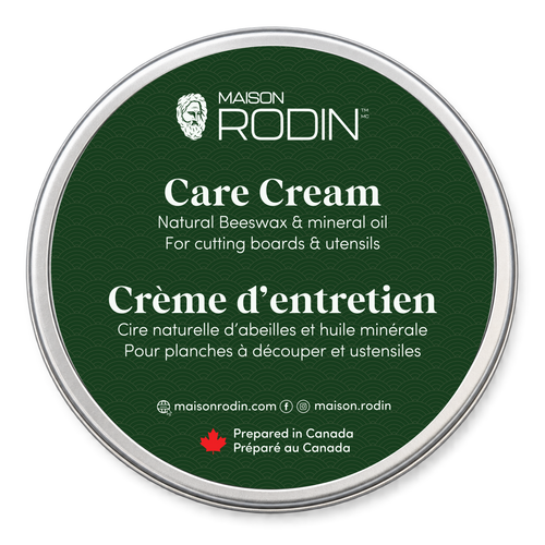 Overhead view of the MAISON RODIN Care Cream tin