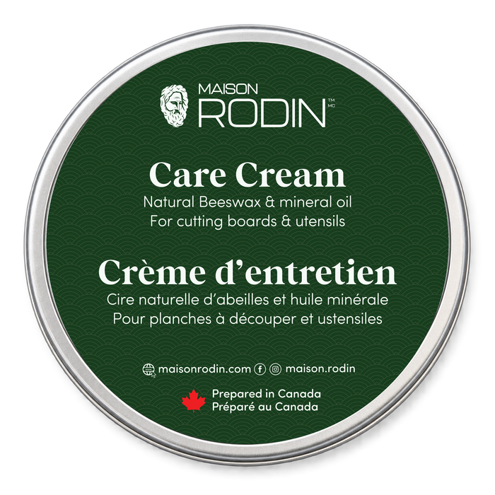 Overhead view of the MAISON RODIN Care Cream tin