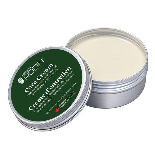 Open MAISON RODIN Care Cream tin with lid