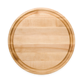 Vue de dessus de la planche à steak ronde en érable avec rigole, de 11 po