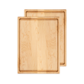 Vue de dessus de l’ensemble de deux planches à découper en érable avec rigole, de 16 × 12 po