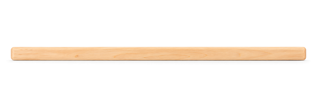 Vue de côté de la planche à pain en érable, 16 × 10 × 0,75 pouces