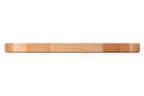 Side view of a round maple steak board, 11-inch size and 0.75 inch thick