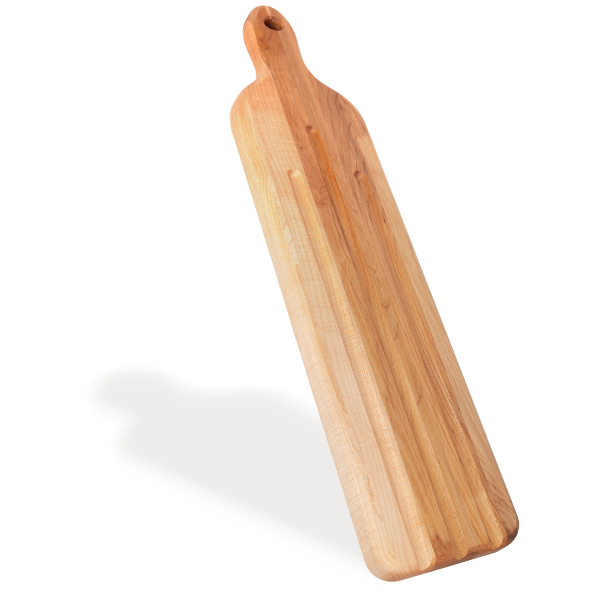 Front face of the wooden baguette board, 24 × 5 in