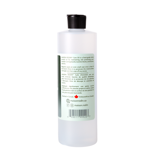 Back view of the MAISON RODIN Care Oil bottle, 473 ml