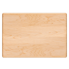 Reverse face of the maple cutting board with juice groove, 20 × 14 in