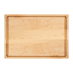 Front face of the maple cutting board with juice groove, 20 × 14 in